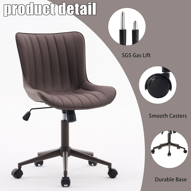 Home Office Chair Swivel Armless Desk All