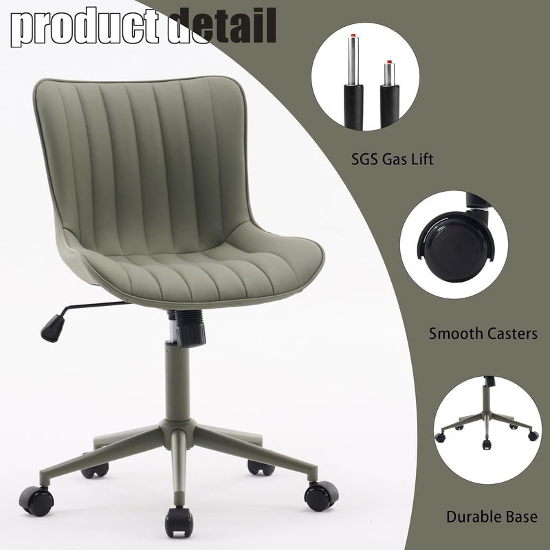 Home Office Chair Swivel Armless Desk All