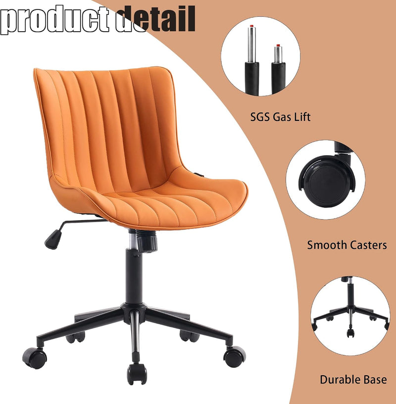 Home Office Chair Swivel Armless Desk All