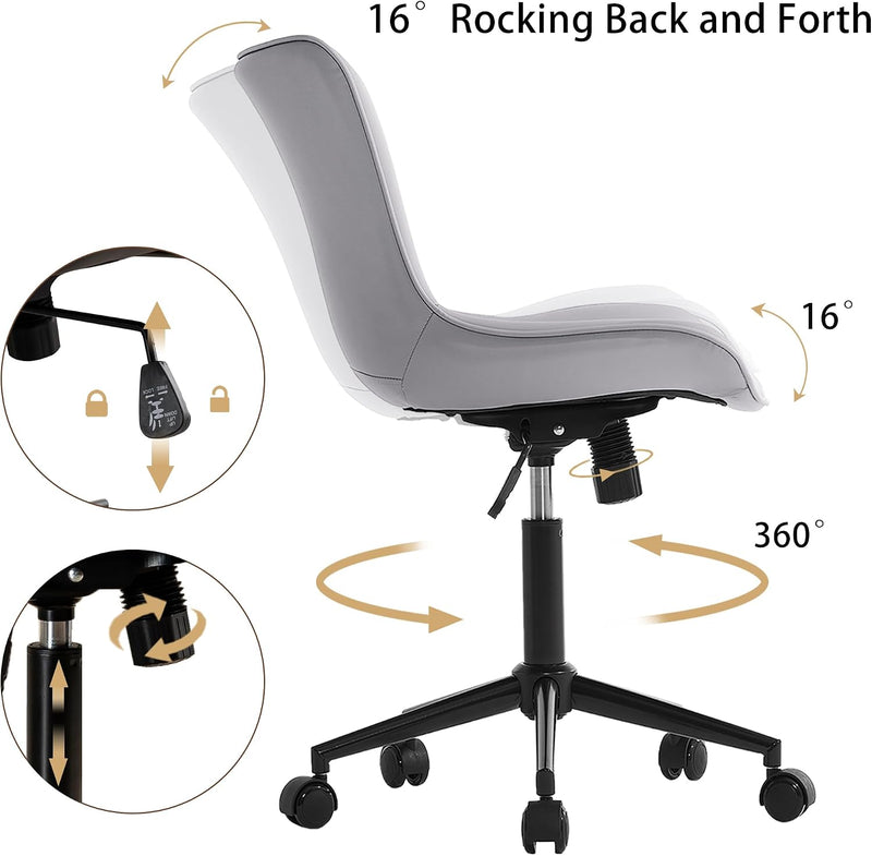 Home Office Chair Swivel Armless Desk All