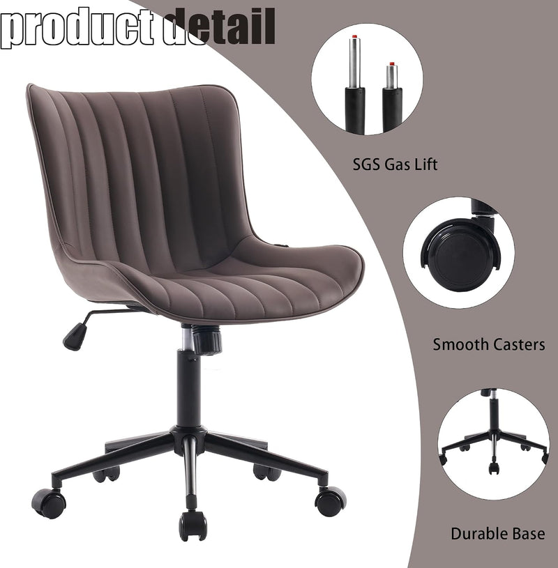 Home Office Chair Swivel Armless Desk All