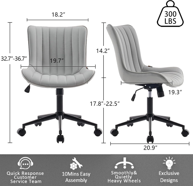 Home Office Chair Swivel Armless Desk All