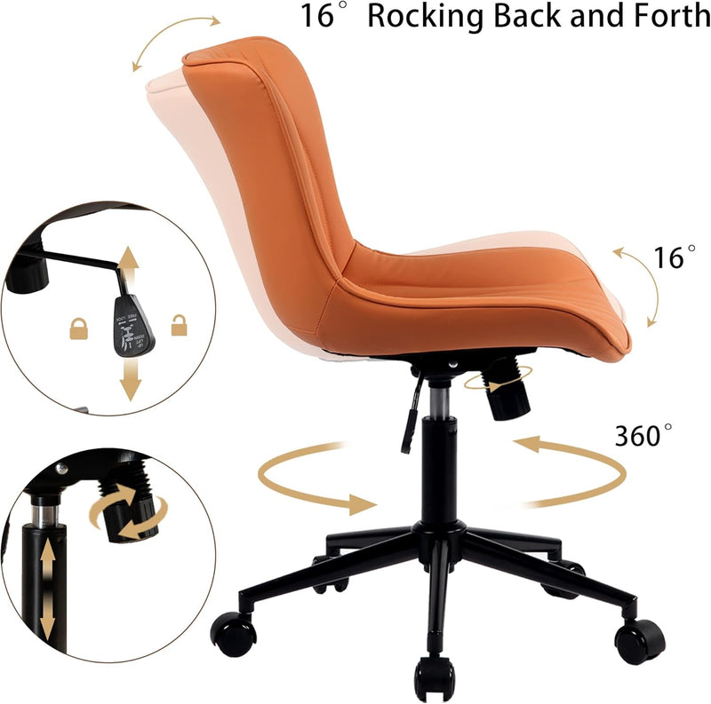 Home Office Chair Swivel Armless Desk All