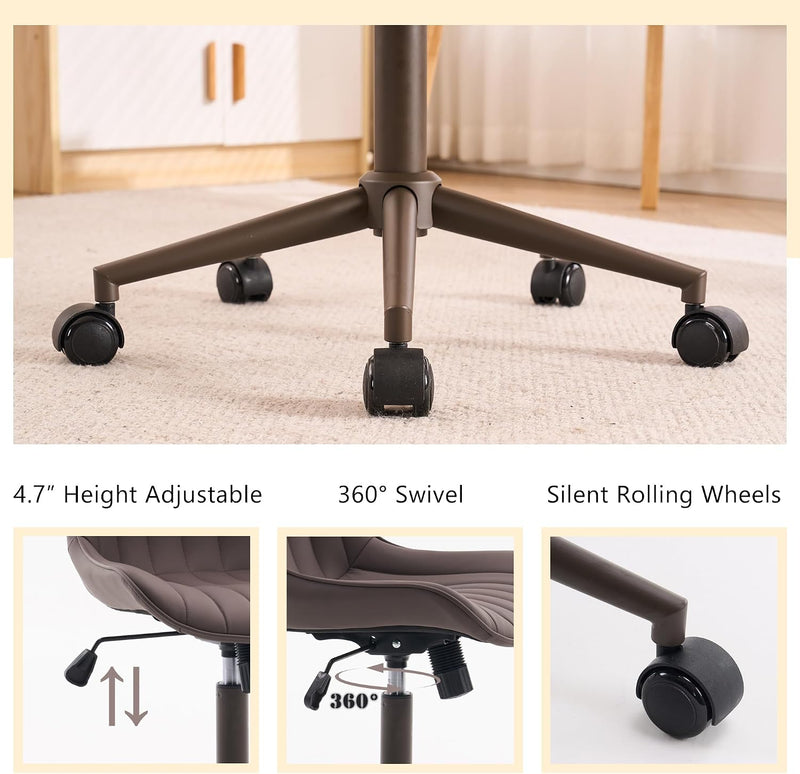 Home Office Chair Swivel Armless Desk All