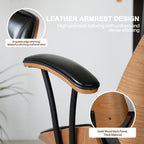Home Office Desk Chair Mid Back PU Leather