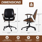 Home Office Desk Chair Mid Back PU Leather