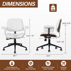 Home Office Desk Chair Mid-Century Executive PU Leather