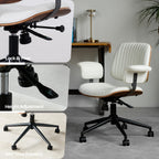 Home Office Desk Chair Mid-Century Executive PU Leather