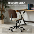 Home Office Desk Chair Mid-Century Executive PU Leather