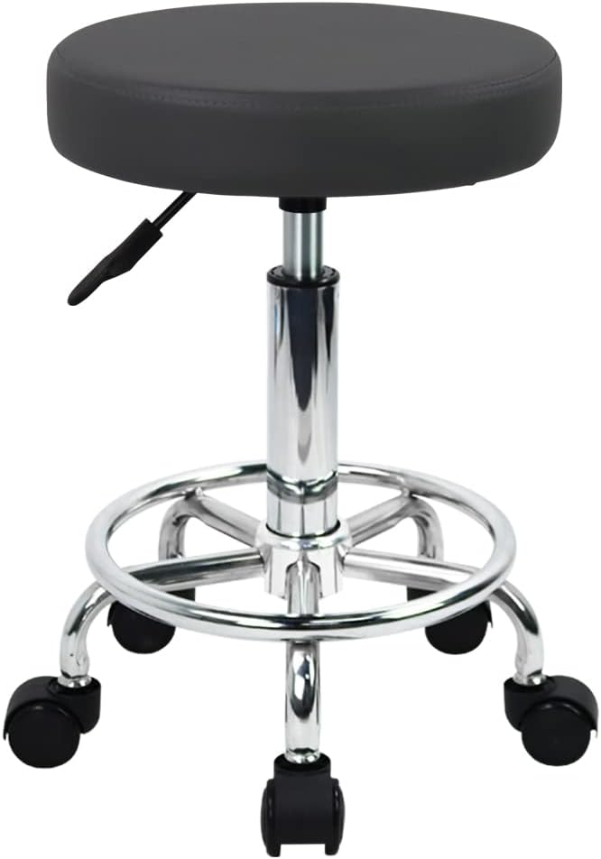 Home Office Rolling Stool PU Leather Swivel Height