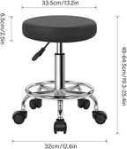 Home Office Rolling Stool PU Leather Swivel Height