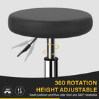 Home Office Rolling Stool PU Leather Swivel Height