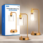 Homelist Dimmable Bedside Lamps Industrial Retro with USB (Set of 2)