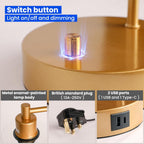 Homelist Dimmable Bedside Lamps Industrial Retro with USB (Set of 2)