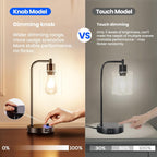 Homelist Dimmable Bedside Lamps Industrial Retro with USB (Set of 2)