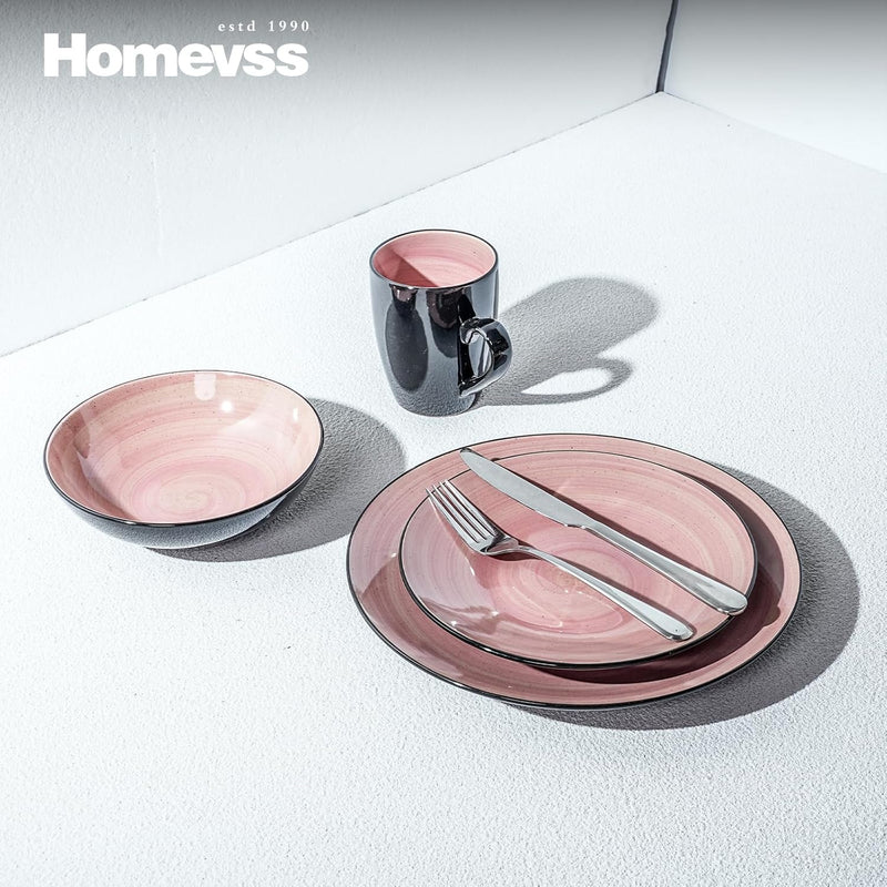 Homevss Dinnerware Set Service for 4 Plates (16 Piece)