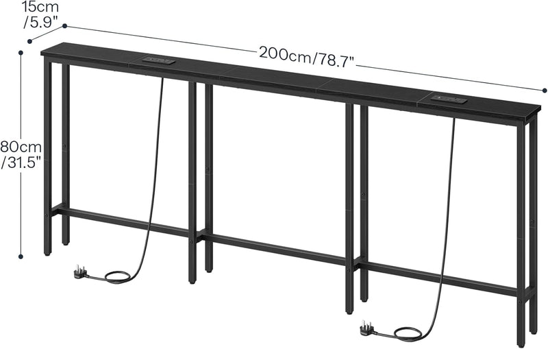 200CM Slim Console Table with 2 Charging