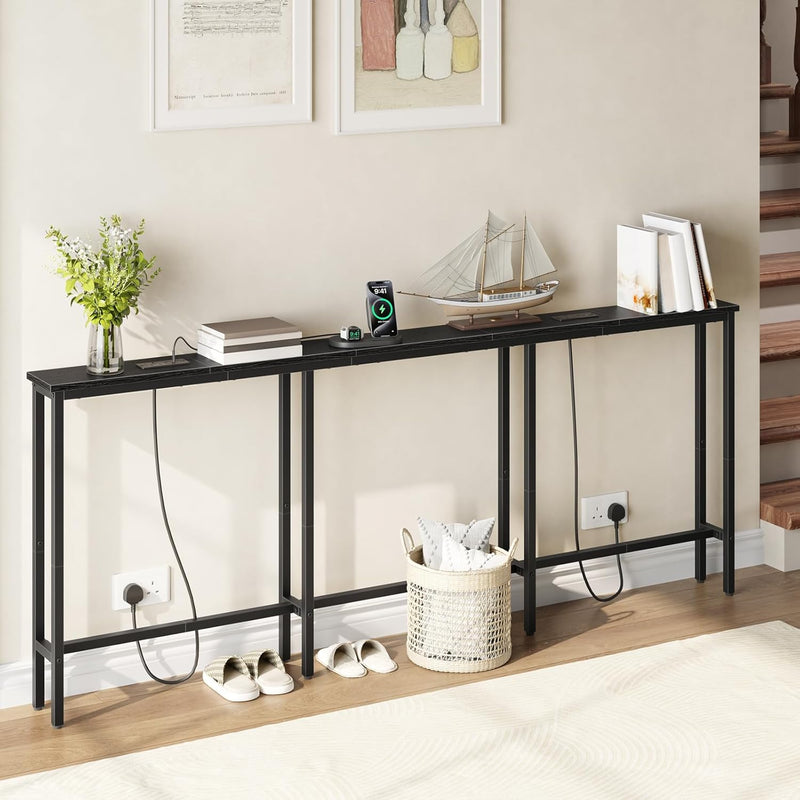 200CM Slim Console Table with 2 Charging
