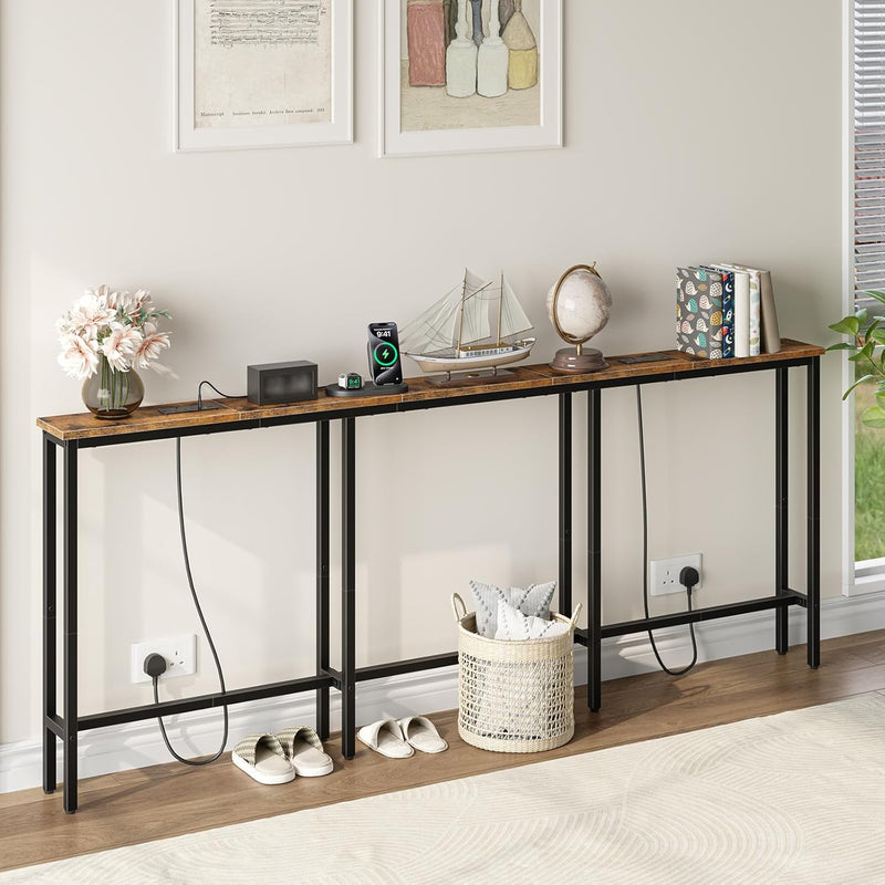 200CM Slim Console Table with 2 Charging