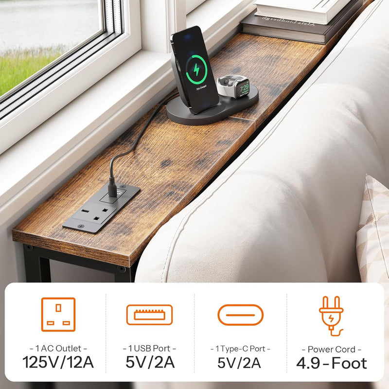200CM Slim Console Table with 2 Charging