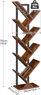 Hoobro Tree Bookshelf Tall 9-Tier Floor Standing Book