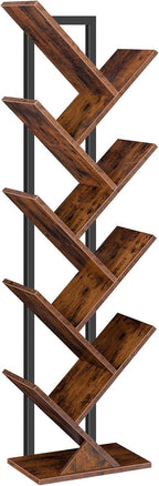 Hoobro Tree Bookshelf Tall 9-Tier Floor Standing Book