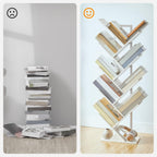 Hoobro Tree Bookshelf Tall 9-Tier Floor Standing Book