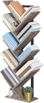 Hoobro Tree Bookshelf Tall 9-Tier Floor Standing Book