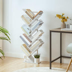 Hoobro Tree Bookshelf Tall 9-Tier Floor Standing Book