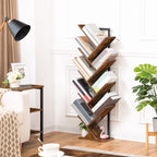 Hoobro Tree Bookshelf Tall 9-Tier Floor Standing Book