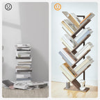 Hoobro Tree Bookshelf Tall 9-Tier Floor Standing Book