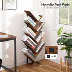 Hoobro Tree Bookshelf Tall 9-Tier Floor Standing Book