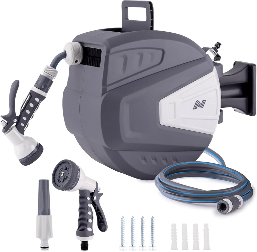 Hose Reel 30m Wall Mounted Garden with Auto