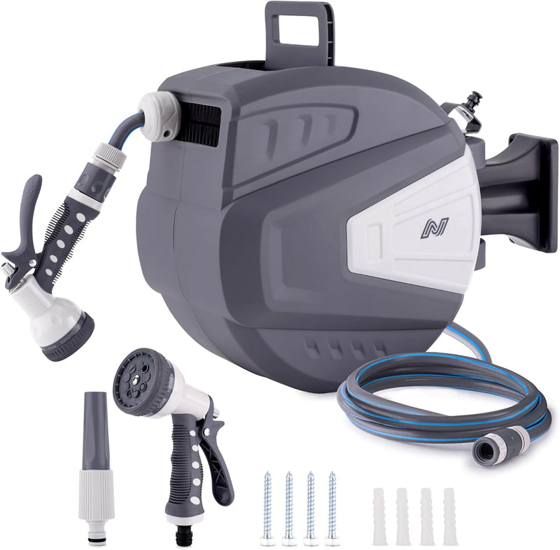 Hose Reel 30m Wall Mounted Garden with Auto