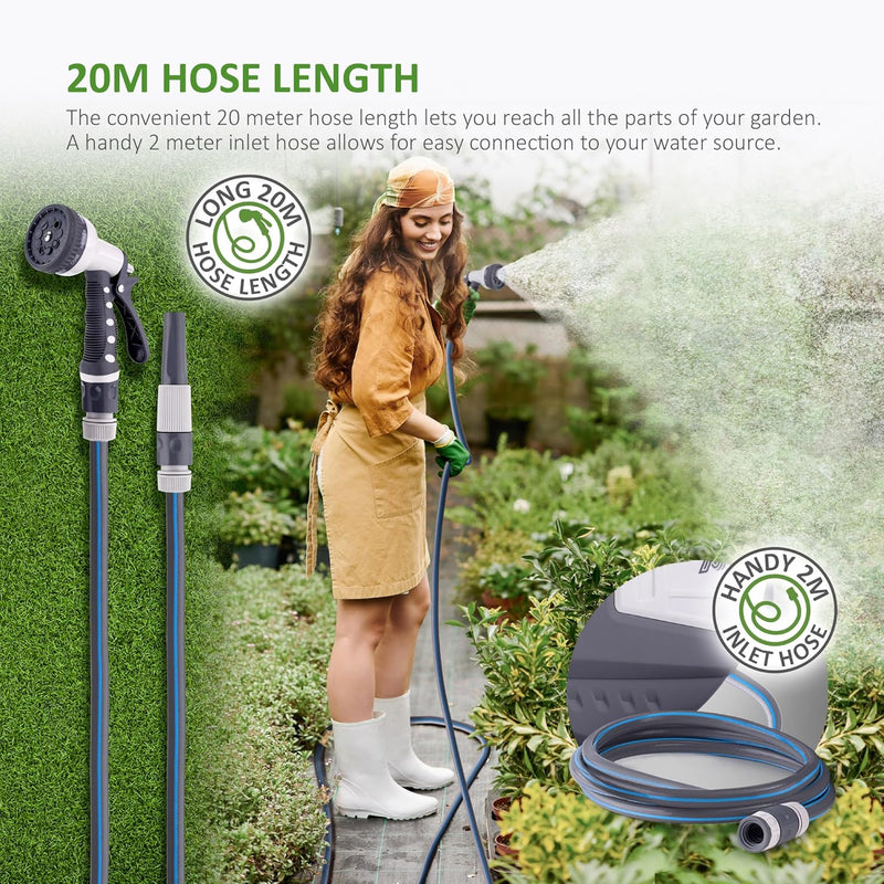 Hose Reel 30m Wall Mounted Garden with Auto