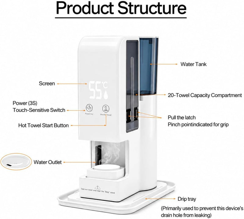 Hot Towel Warmer for Face 5s Heating Dispenser
