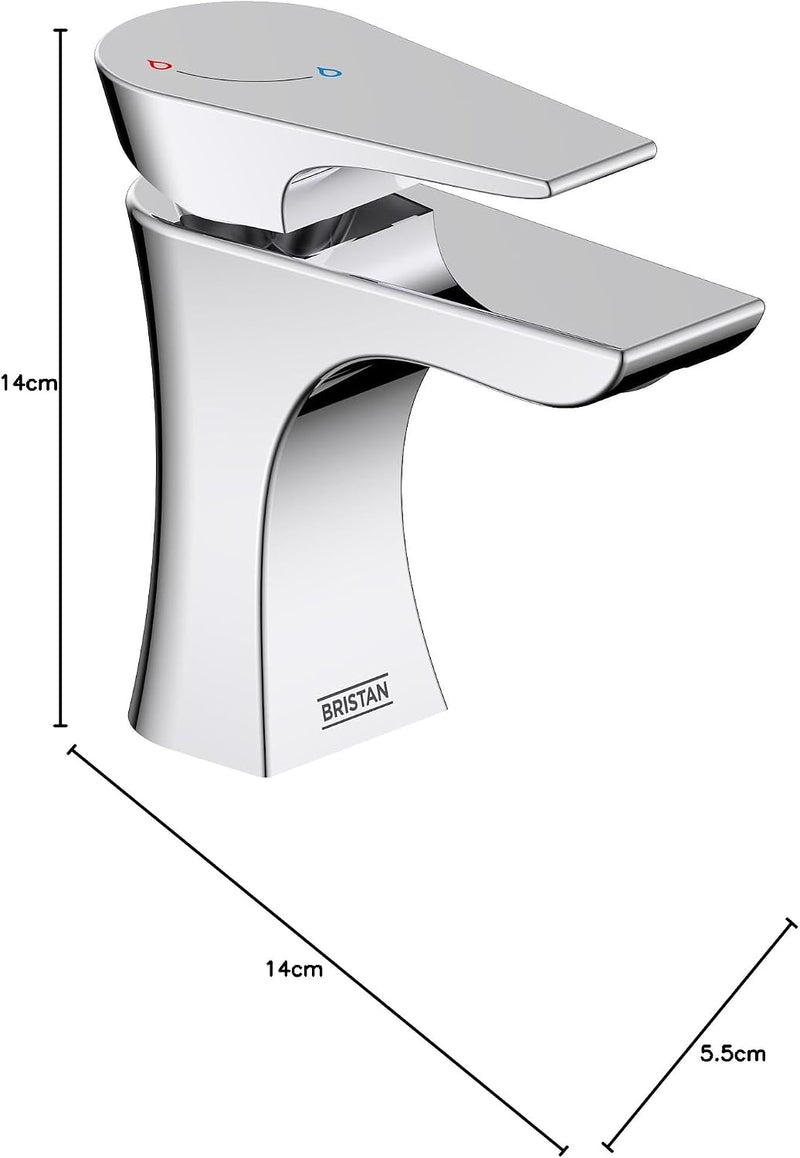 Hourglass Eco Start Bathroom Basin Mixer Chrome Tap