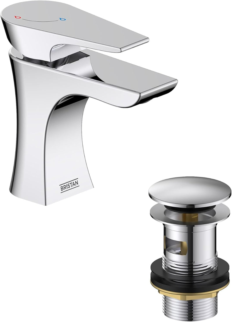 Hourglass Eco Start Bathroom Basin Mixer Chrome Tap