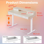 Standing Desk with Drawers Natural C-Clamp