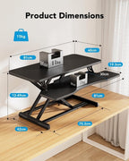 Standing Desk Converter 81CM 32'' Riser Large Keyboard