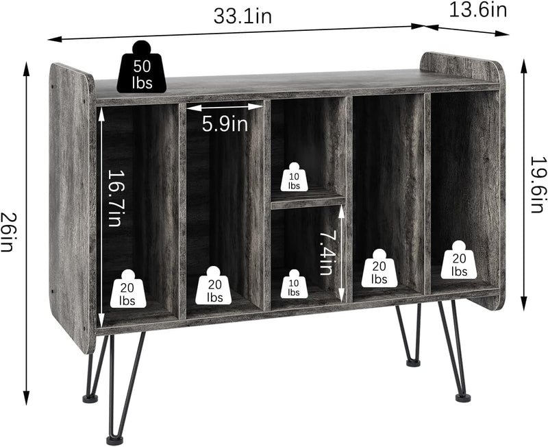 Record Player Stand Vinylrecord Storage 3 Tier End