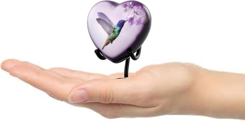 Hummingbird Hand Painted Adult Cremation Urn with Velvet