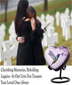 Hummingbird Hand Painted Adult Cremation Urn with Velvet