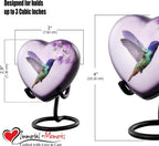 Hummingbird Hand Painted Adult Cremation Urn with Velvet