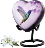Hummingbird Hand Painted Adult Cremation Urn with Velvet