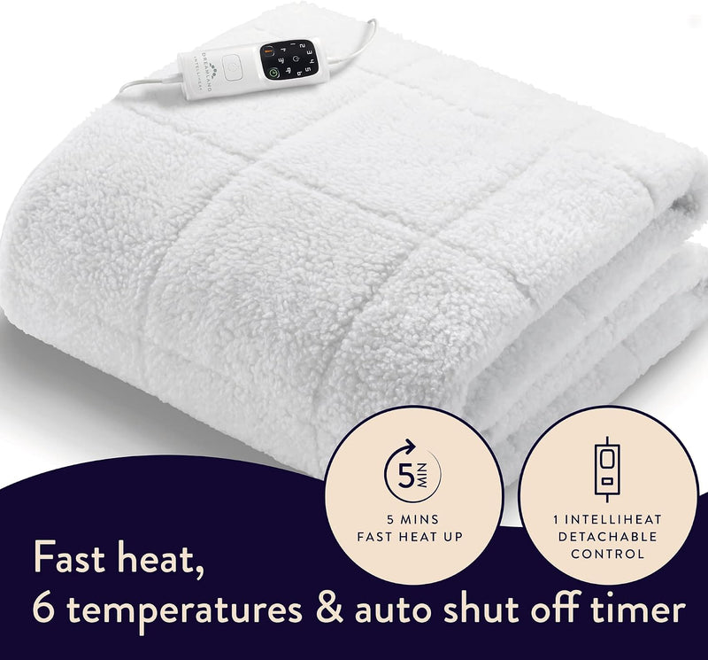 Hunker Down Electric Blanket Single Size Scandi Sherpa