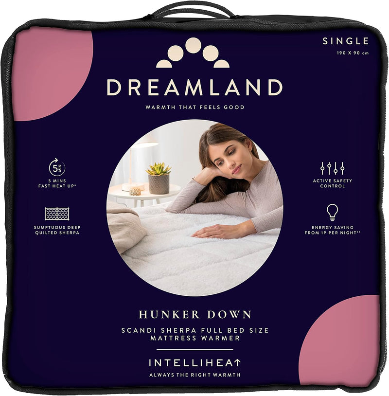 Hunker Down Electric Blanket Single Size Scandi Sherpa