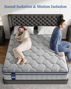 Hybrid Mattress 10.2inch Medium Firm 90x190x26CM 7 Zone
