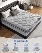 Hybrid Mattress 10.2inch Medium Firm 90x190x26CM 7 Zone