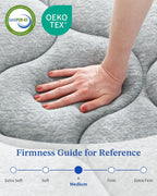 Hybrid Mattress 10.2inch Medium Firm 90x190x26CM 7 Zone